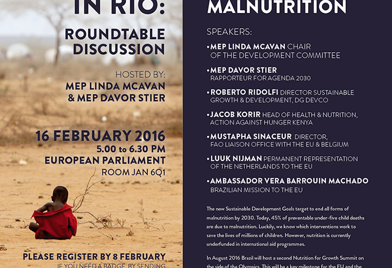 EU CIVIL SOCIETY ASKS FOR €1BN ADDITIONAL COMMITMENT TO END MALNUTRITION IN HIGH LEVEL EVENT IN EUROPEAN PARLIAMENT