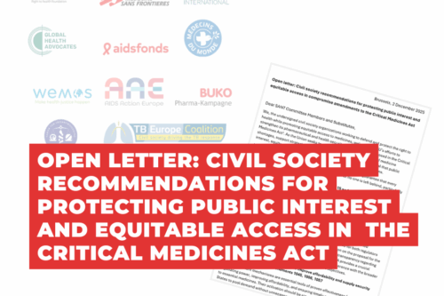 11 CSOs call on the European Parliament to ensure equity and transparency in the Critical Medicines Act